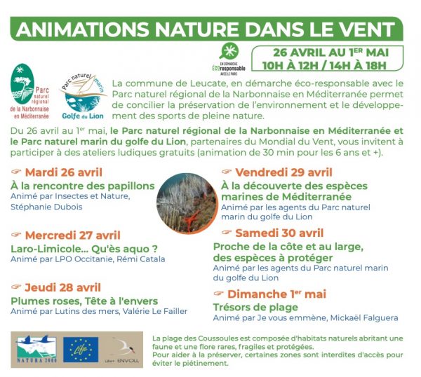Animations du Parc Naturel Régional de la Narbonnaise en Méditerranée